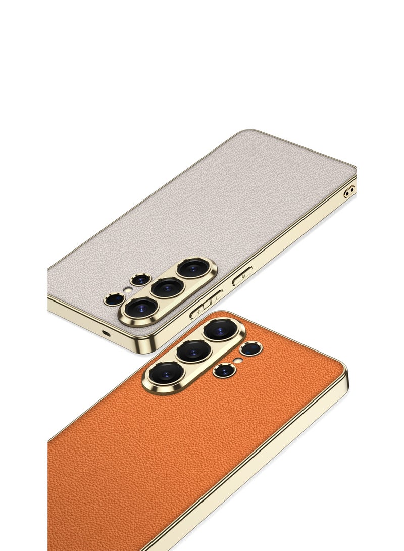 GKK Luxury Leather Slim protection cover For Samsung Galaxy S26 Ultra (2026) Metallic Paint Soft Edge Protective Case with Magsafe Wireless Charger and non-slip edges - Image 3